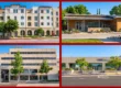 Collage of four Exer Urgent Care clinics in Pasadena, California – Allen Avenue, East Del Mar Boulevard, Lake Avenue, and South Fair Oaks Avenue – affiliated with Huntington Health